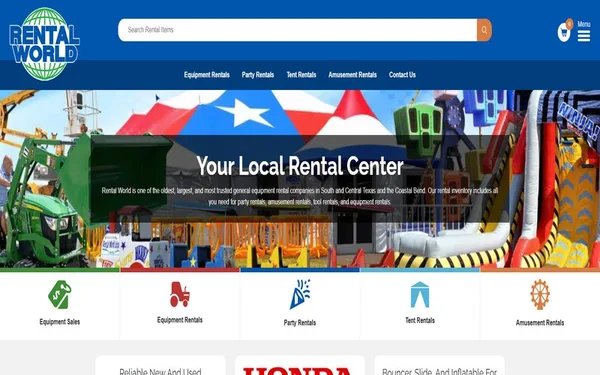 Screenshot of Rental World website