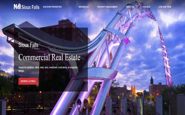Screenshot of Sioux Falls Commercial website