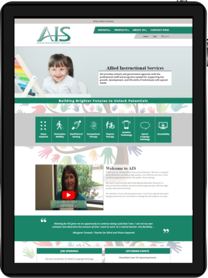 Allied Instructional Services Website Design on Tablet